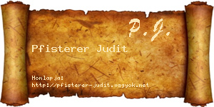 Pfisterer Judit névjegykártya